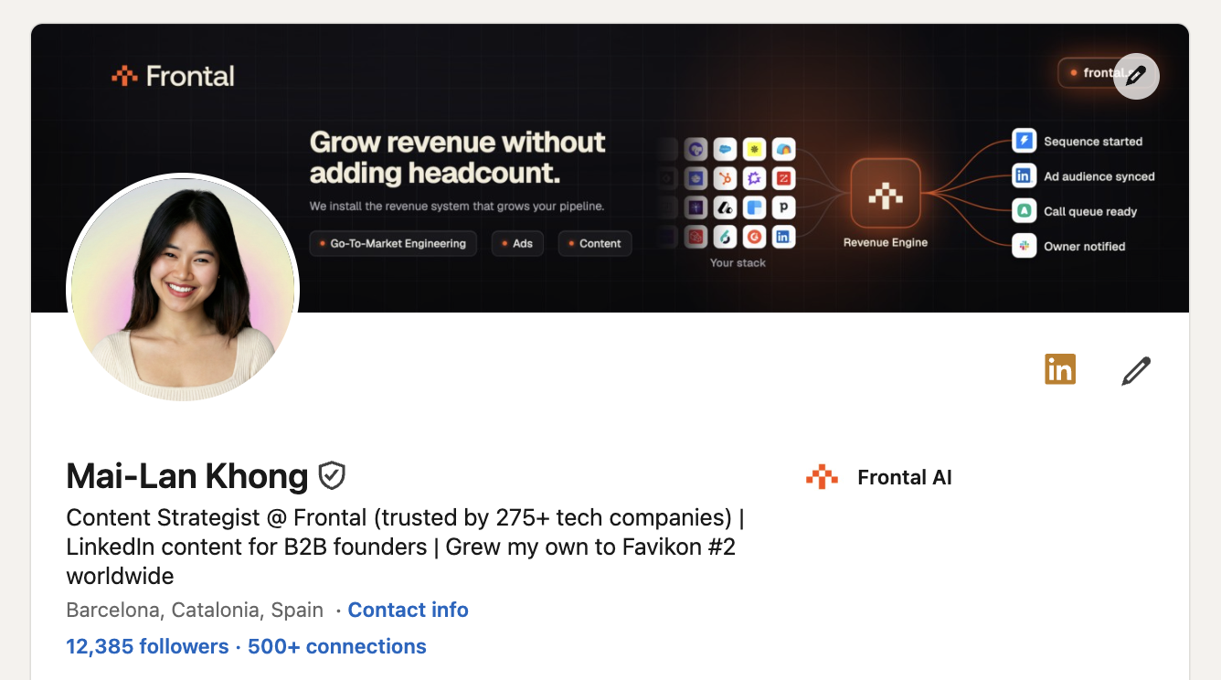 Mai-Lan Khong on LinkedIn, Content Strategist at Frontal, Favikon #2 creator worldwide, 12,385 followers
