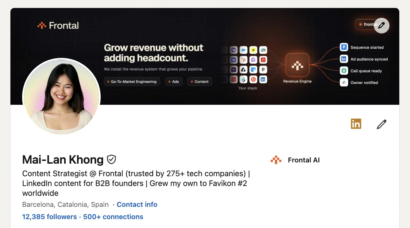 Mai-Lan Khong on LinkedIn, Content Strategist at Frontal, Favikon #2 creator worldwide, 12,385 followers