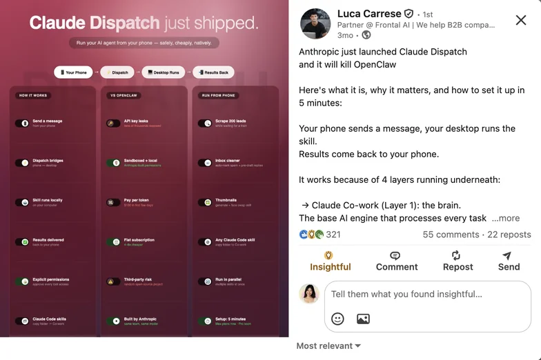 LinkedIn post by Luca Carrese