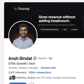 Ansh Bindal — LinkedIn profile, 3,911 followers