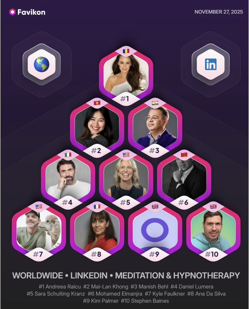 Favikon — #2 Worldwide LinkedIn Meditation & Hypnotherapy ranking